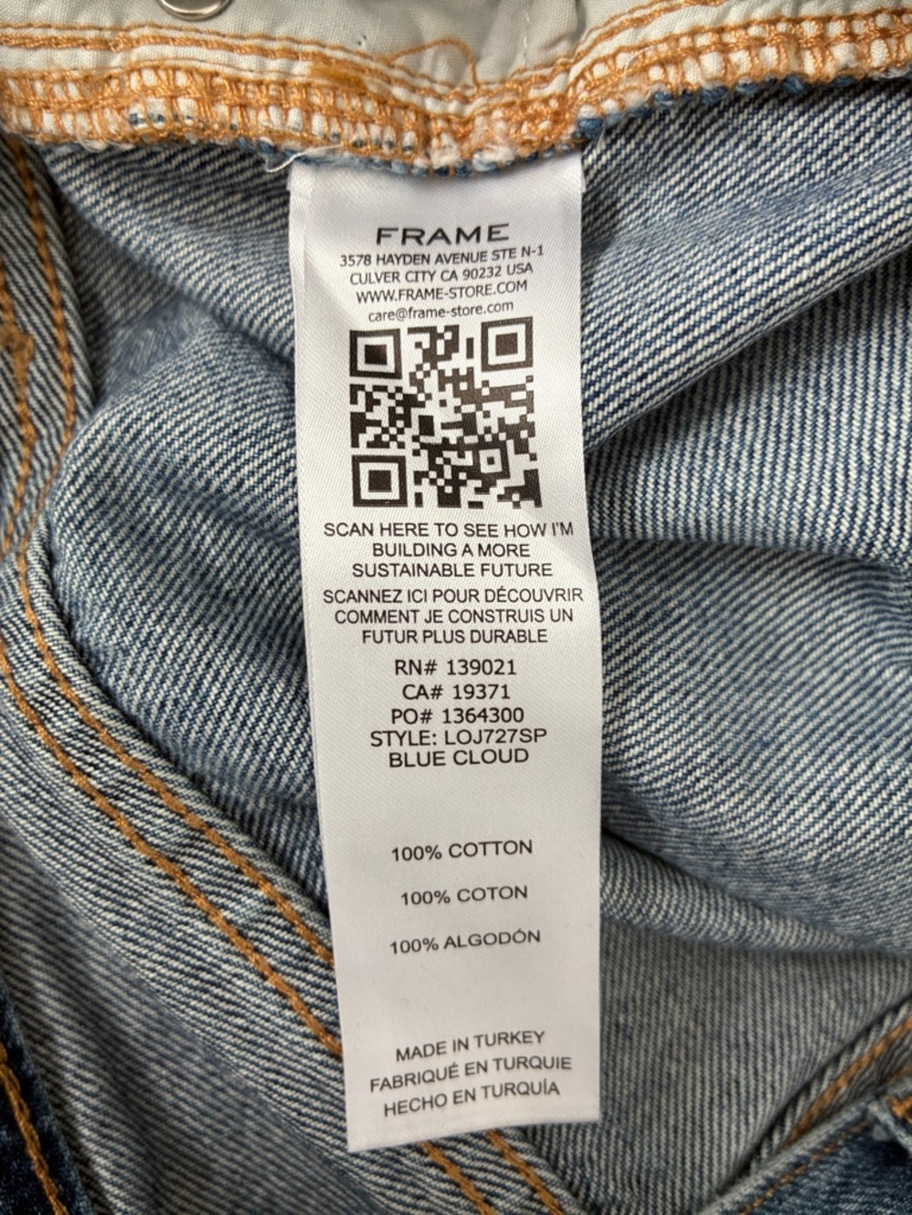 Frame Size 24 Denim Side Pocket Le Original Cargo Jean - Picture 9 of 10